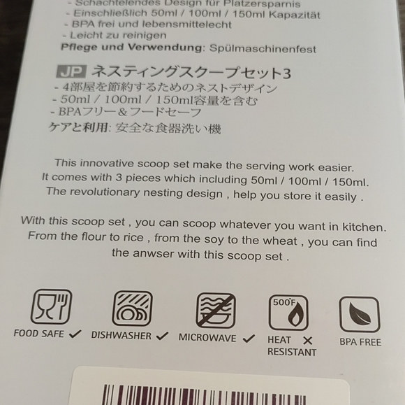 Set of 3 Nesting Scoops, 1.7/3.4/5.1 oz - Picture 5 of 12